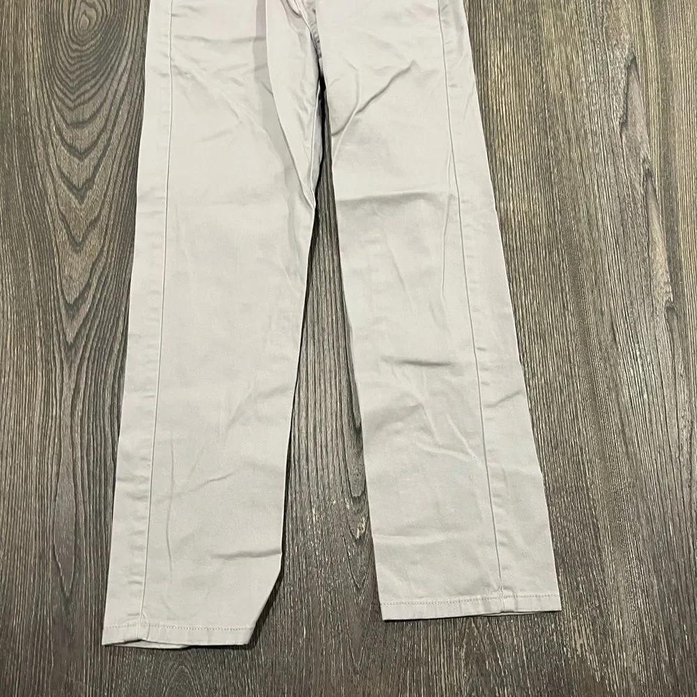 Izod Pants Straight Leg Flat Front Mid Rise Cotton Stretch Chino Khaki Size 10